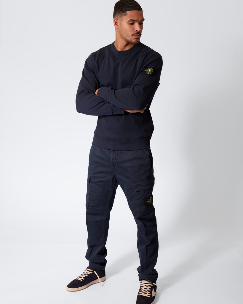 6100017 Ribbed Crewneck Sweatshirt Navy