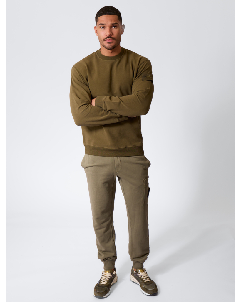 6100069 Military Green Crewneck Sweater