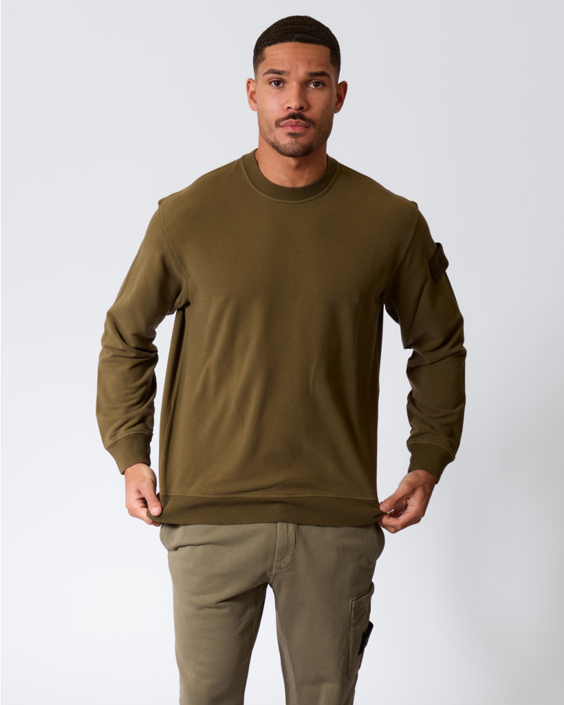 6100069 Military Green Crewneck Sweater