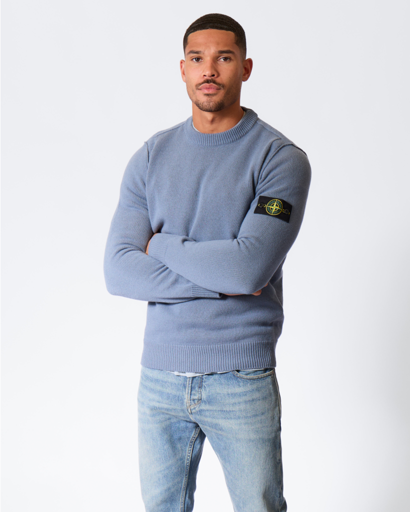 5100072 Wool-Blend Knit with Logo Blue Accia