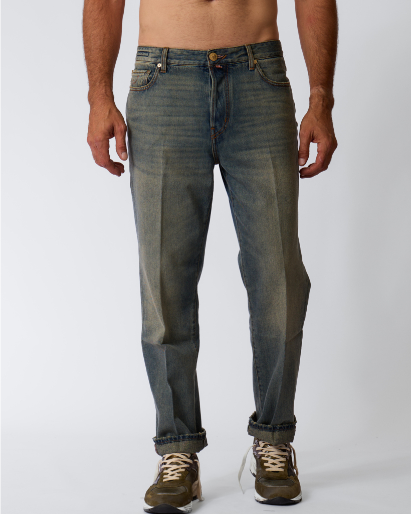 Jude Vintage Wash Tapered Jeans Medium Blue