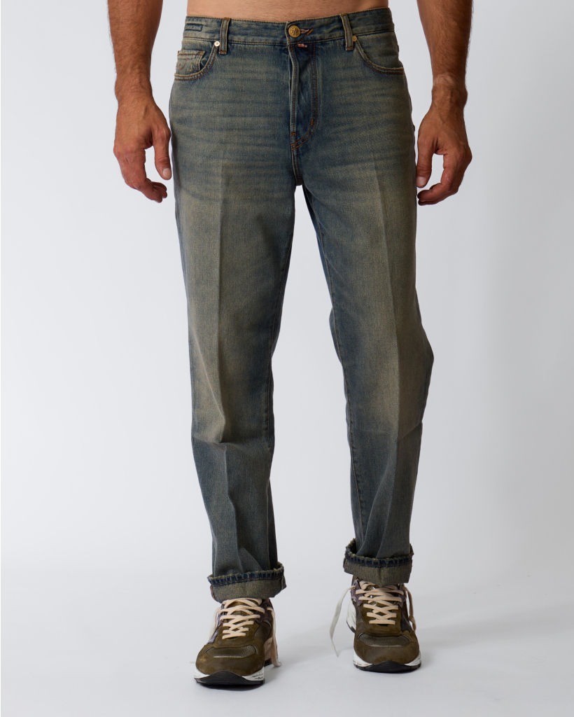 Jude Vintage Wash Tapered Jeans Medium Blue