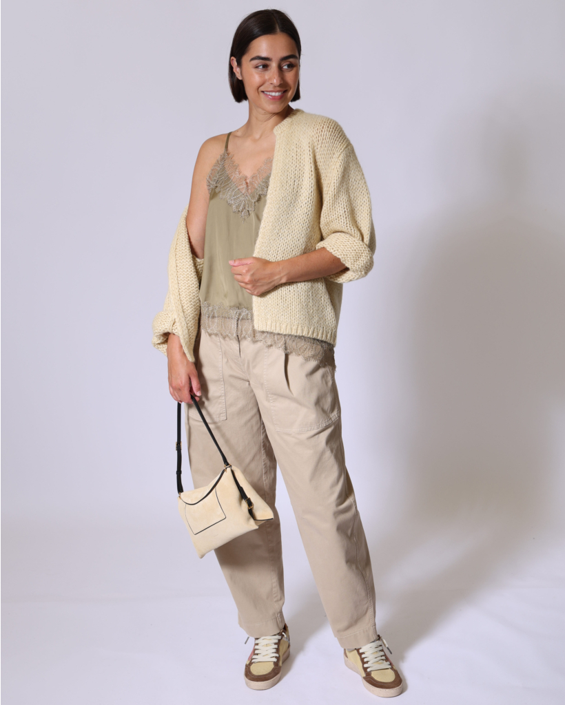 Alpaca-blend knitted cardigan Butter Yellow