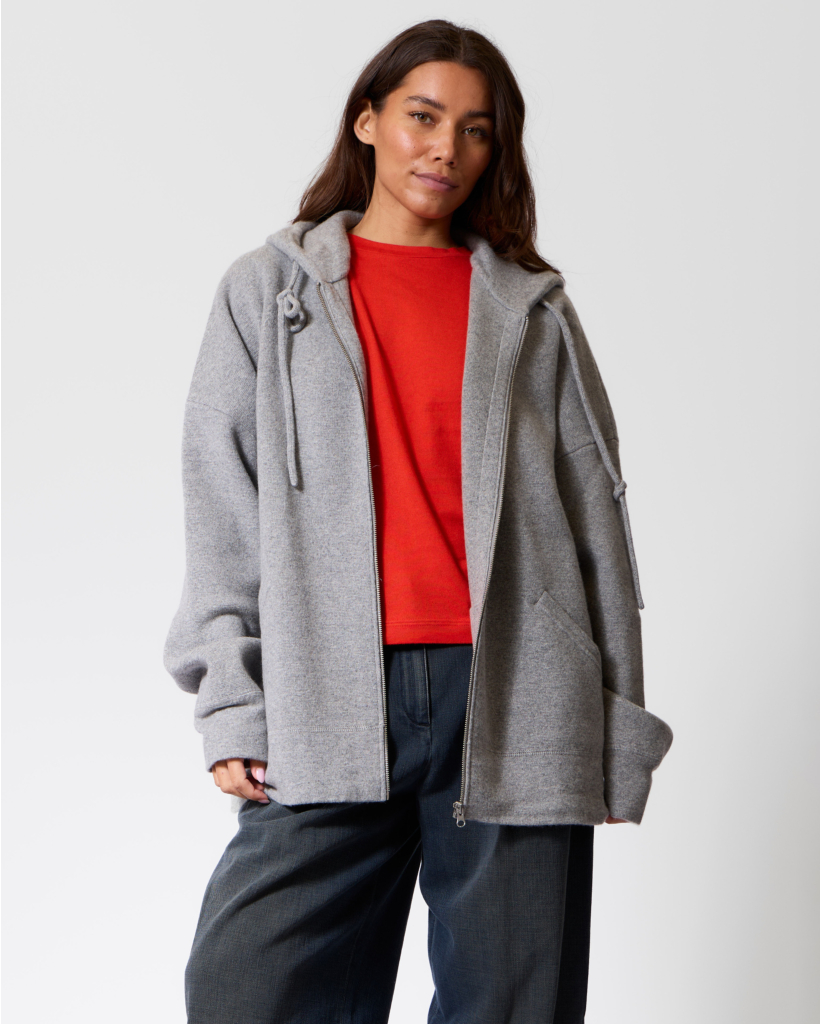 No. 460 Donnie Cashmere Zip Hoodie Grey