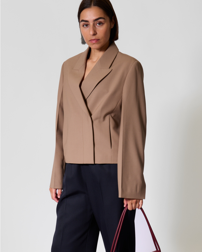 Women's long-sleeved blazer 939 hazel beige
