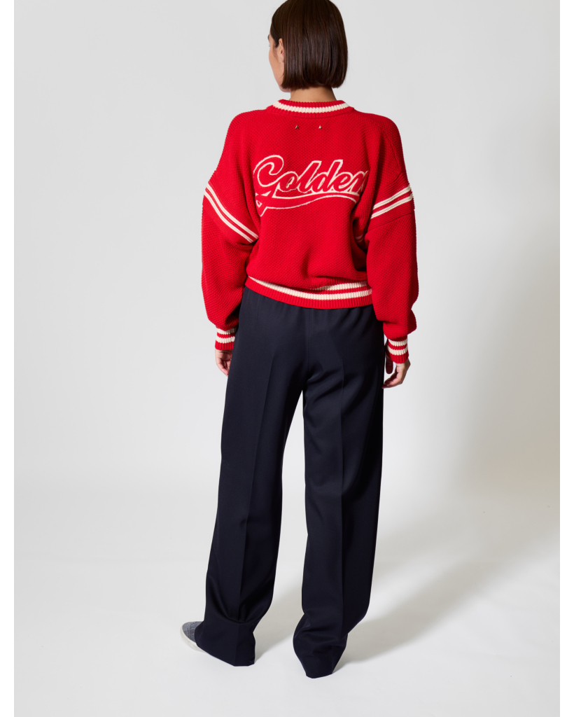 Printed Sweater in Tomato Red