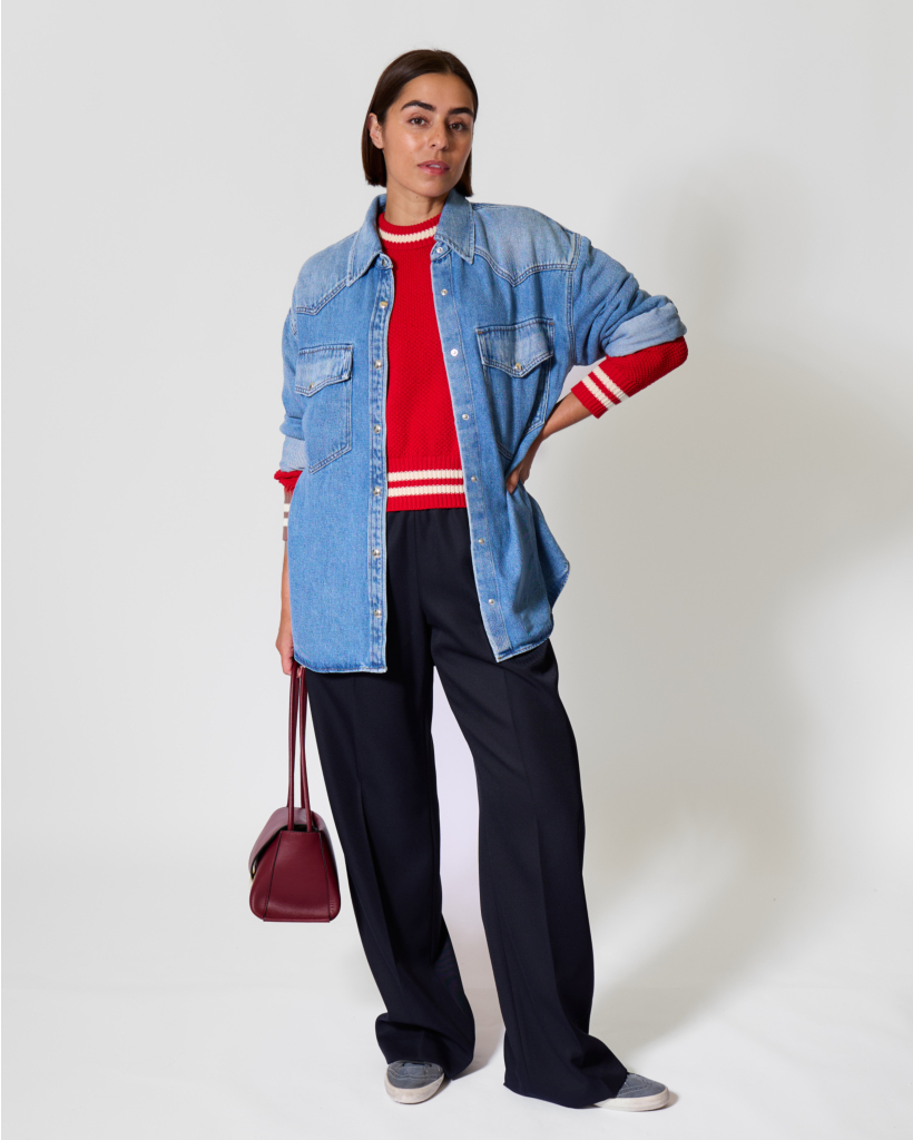 Brittany Pull-On Pleated Pants - Dark Blue