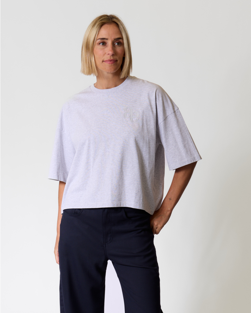 Eloise Boxy T-shirt with Print in Grey