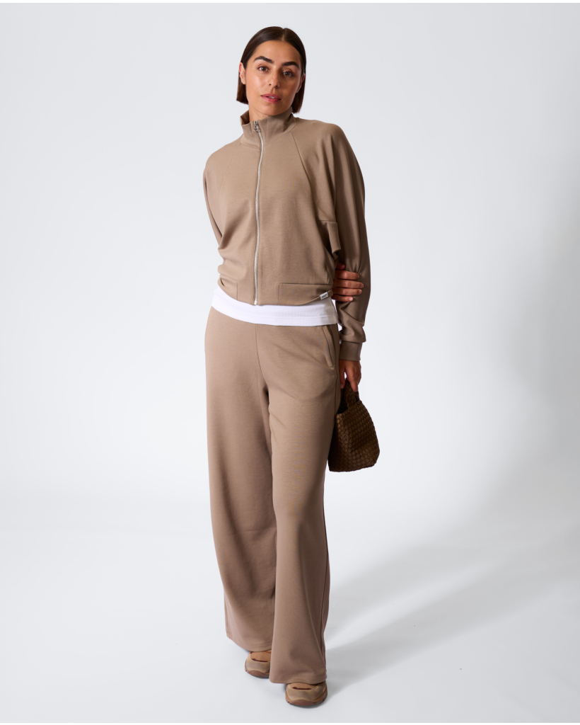 Zip-Up Cropped Cardigan - Dessert