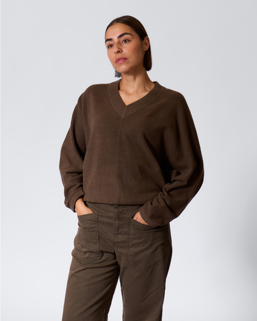 V-neck Sweater Tobacco