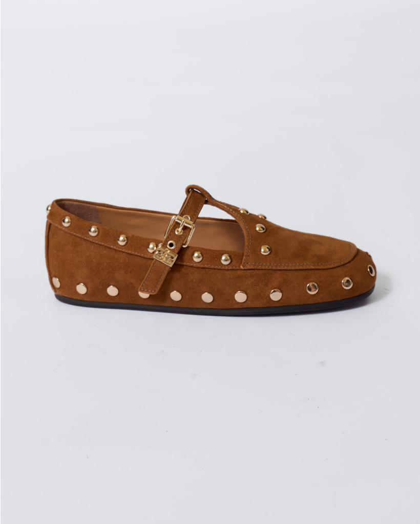 Mary Jenny ballerina in caramel suede