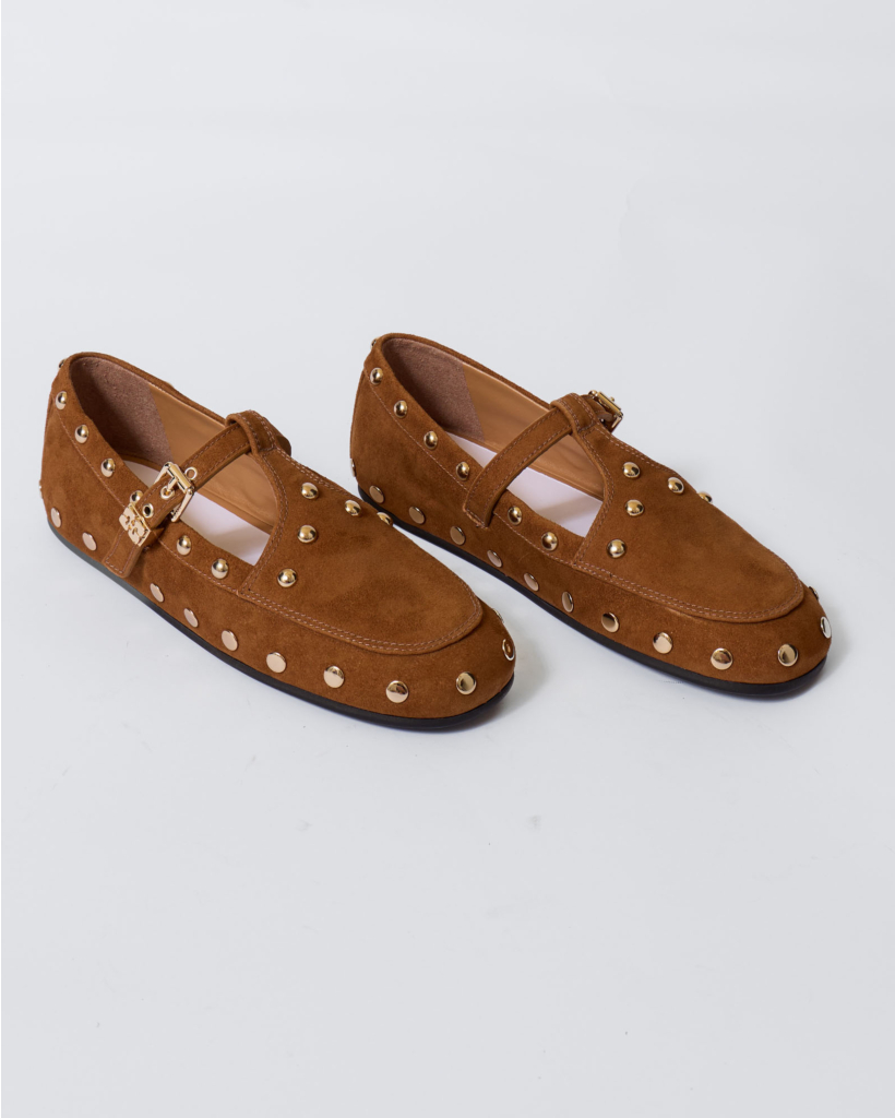 Mary Jenny ballerina in caramel suede