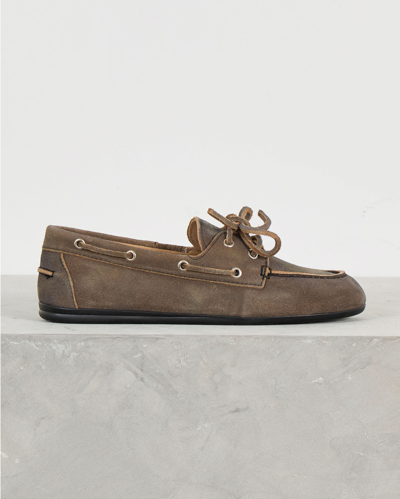 Boat Loafer Brushed Suede Grey