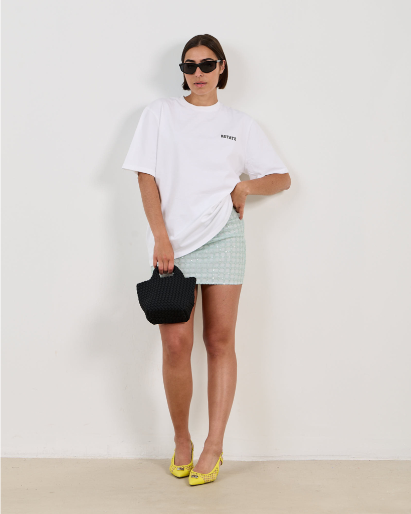 Beaded Mini Skirt Ice Flow