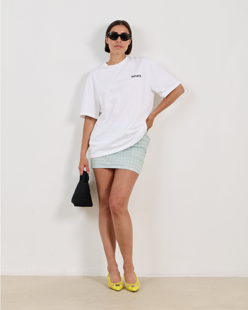 White Oversized Jersey T-shirt with Print