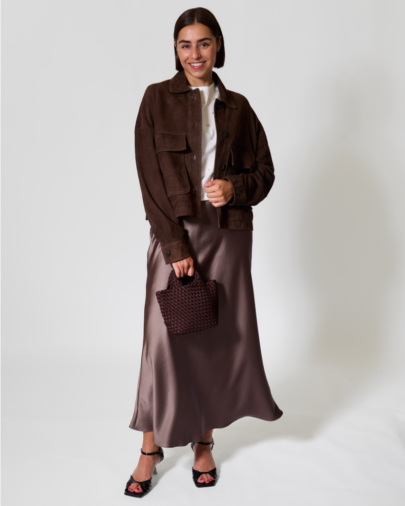 Miri Suede Jacket Mud Brown