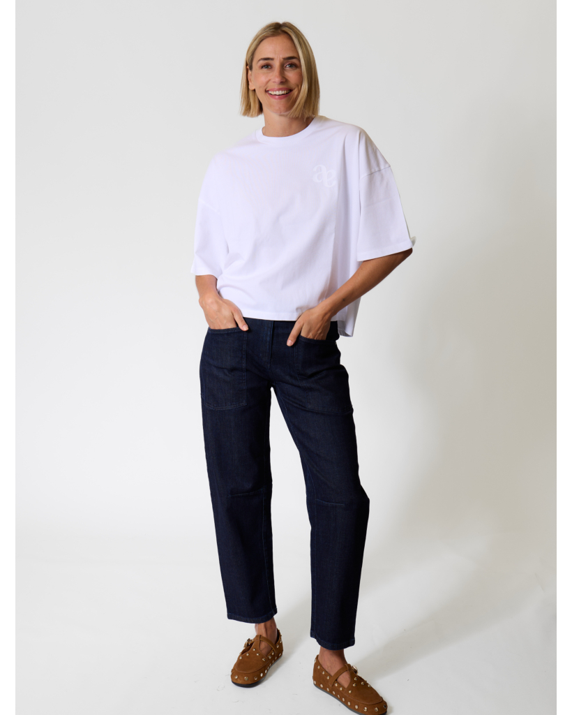 Eloise Boxy T-shirt with Print - White