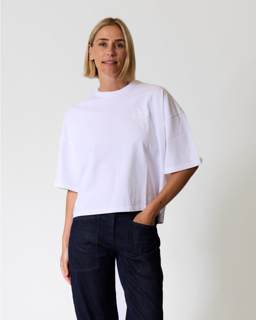 Eloise Boxy T-shirt with Print - White