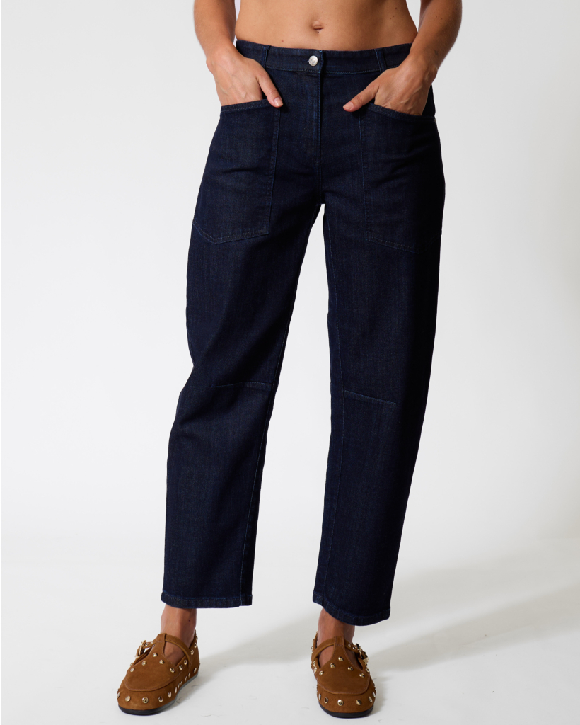 Ocean Cropped Barrel Jeans Pure Rinsed