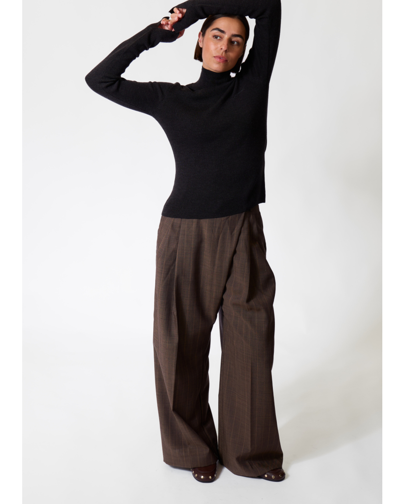 Mini Ribbed Merino Mock Neck Phantom