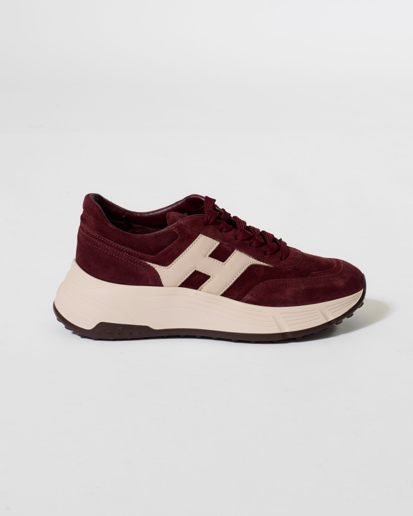 Lace-Up H Suede Sneaker Red