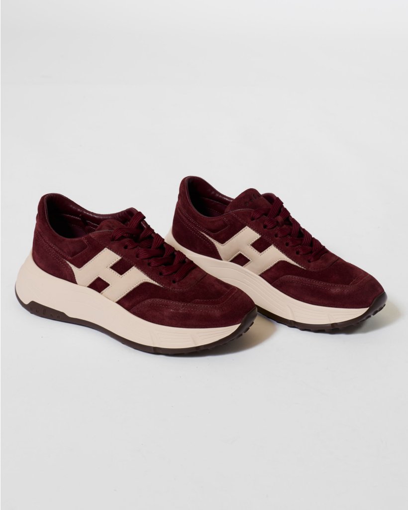 Lace-Up H Suede Sneaker Red