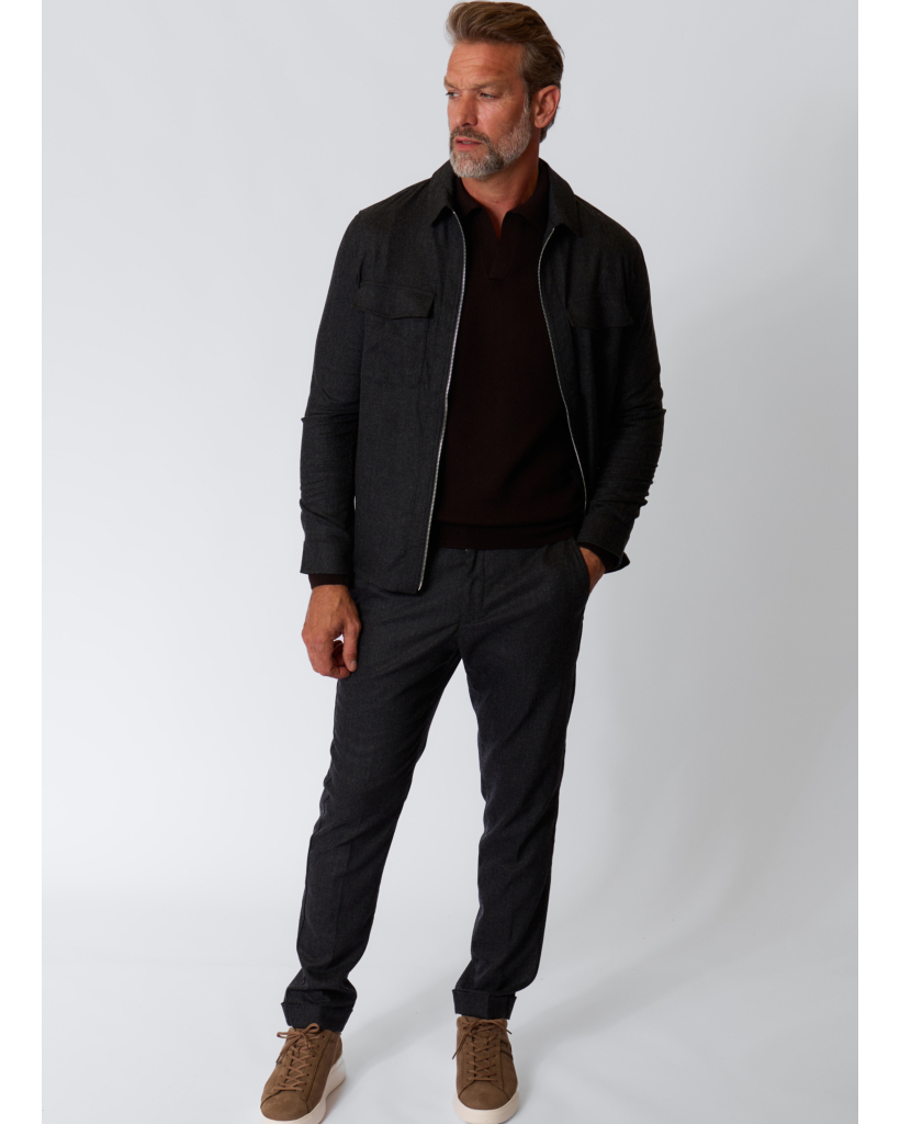 Merino Polo Sweater Dark Brown