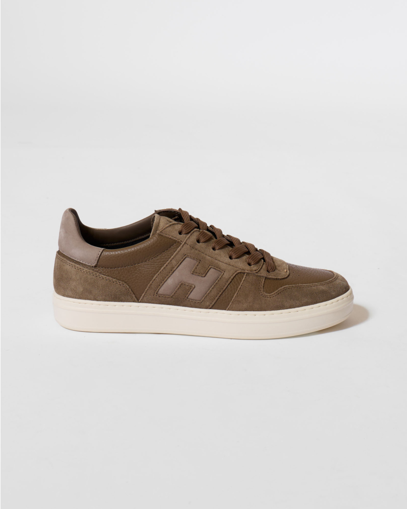 Brown Suede Lace-Up H-Band Sneaker