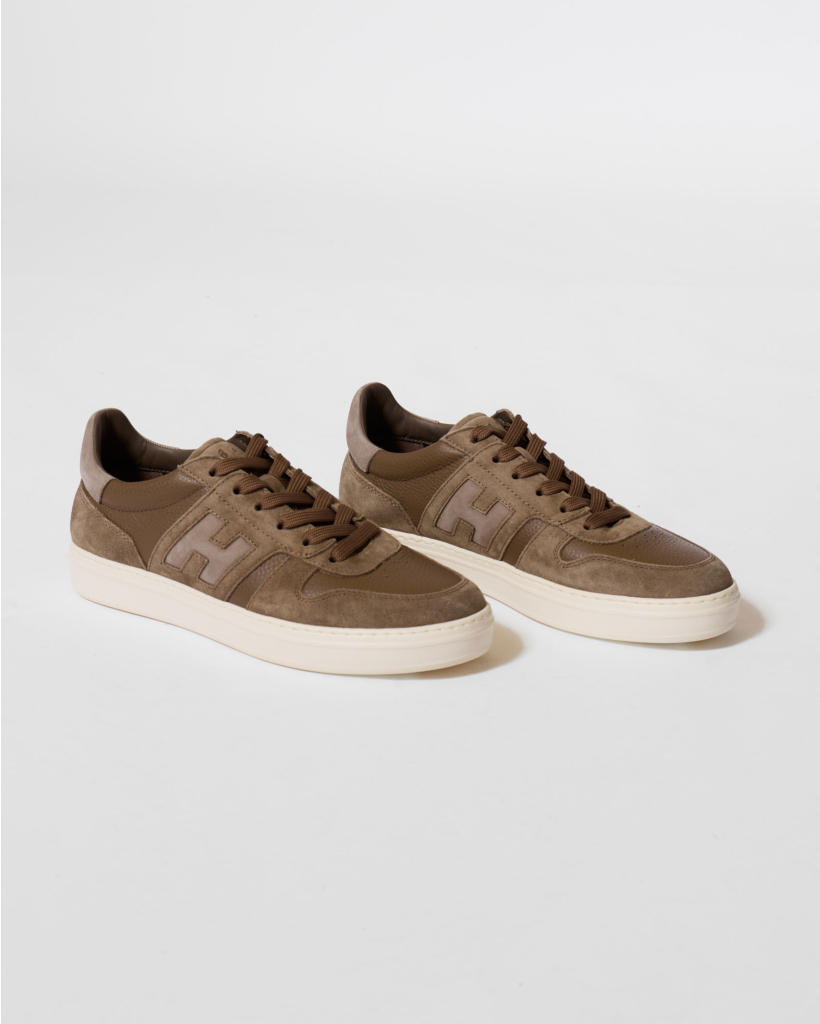 Brown Suede Lace-Up H-Band Sneaker
