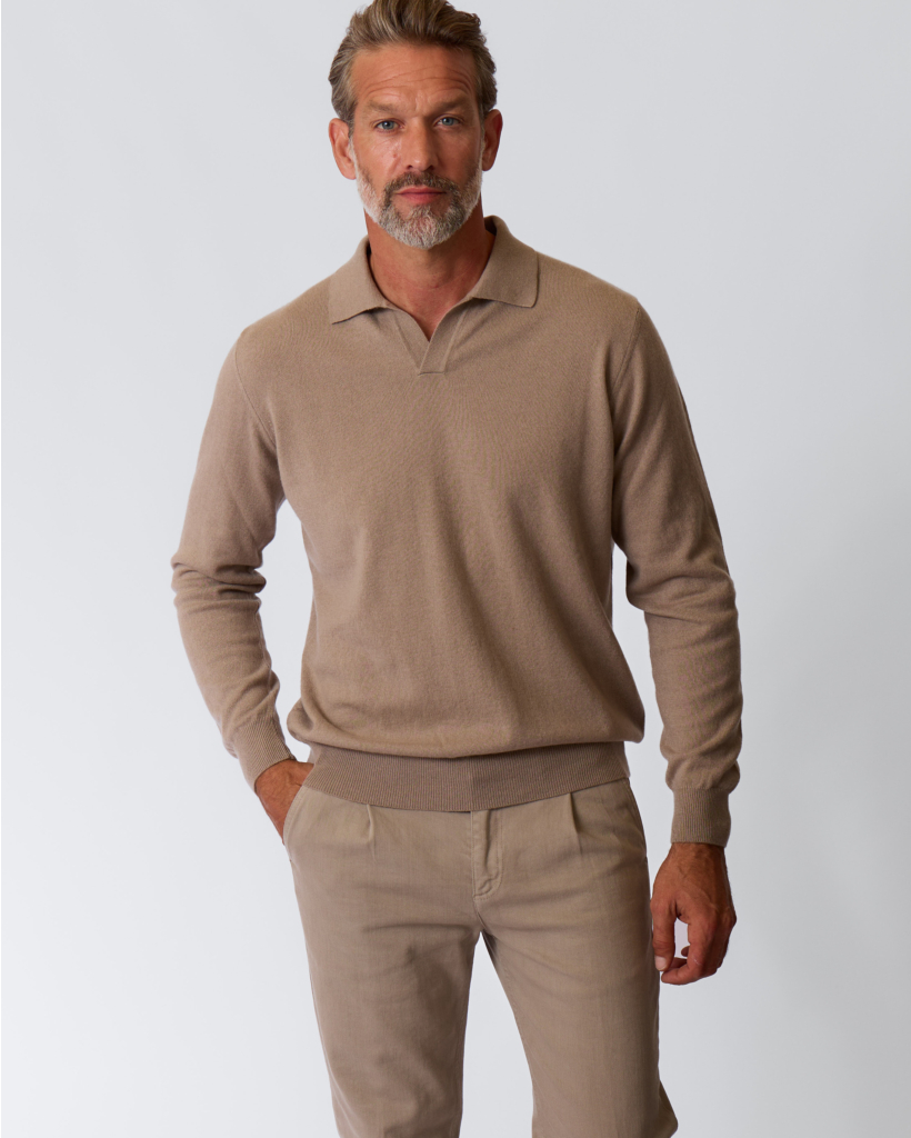 Cashmere Polo Collar Knit Beige