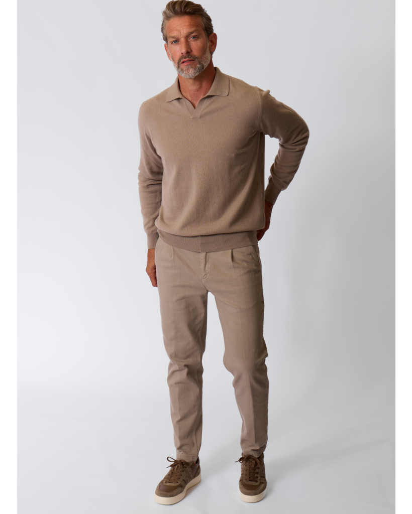 Cashmere Polo Collar Knit Beige
