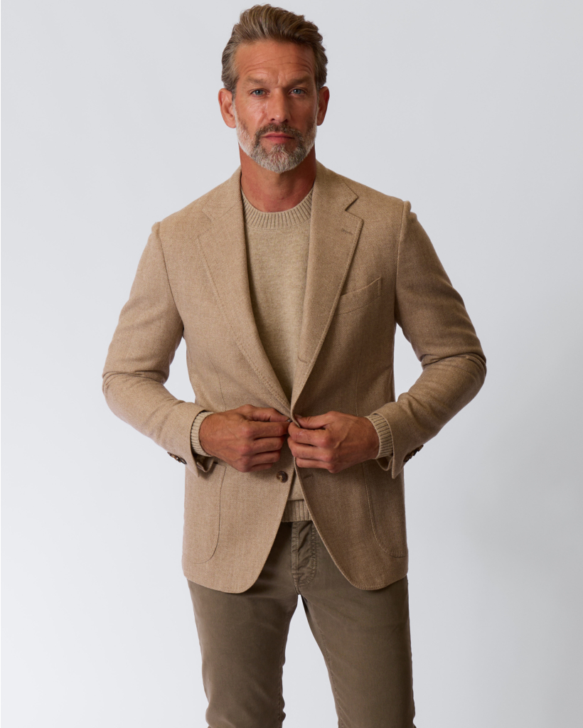 Posillipo Single-Breasted Wool Blazer Beige