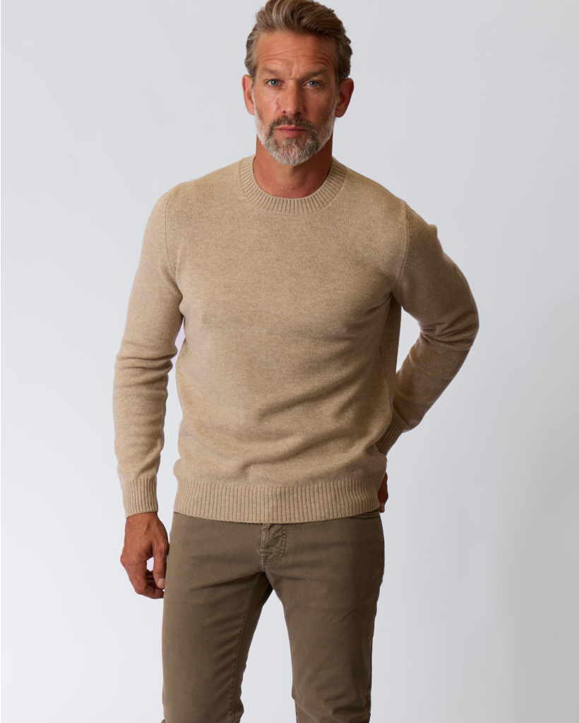 Beige Geelong crewneck knit