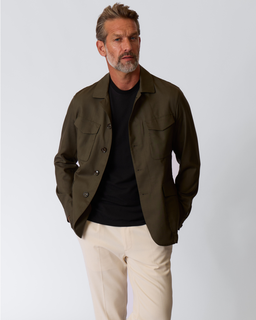 Khaki green wool jacket
