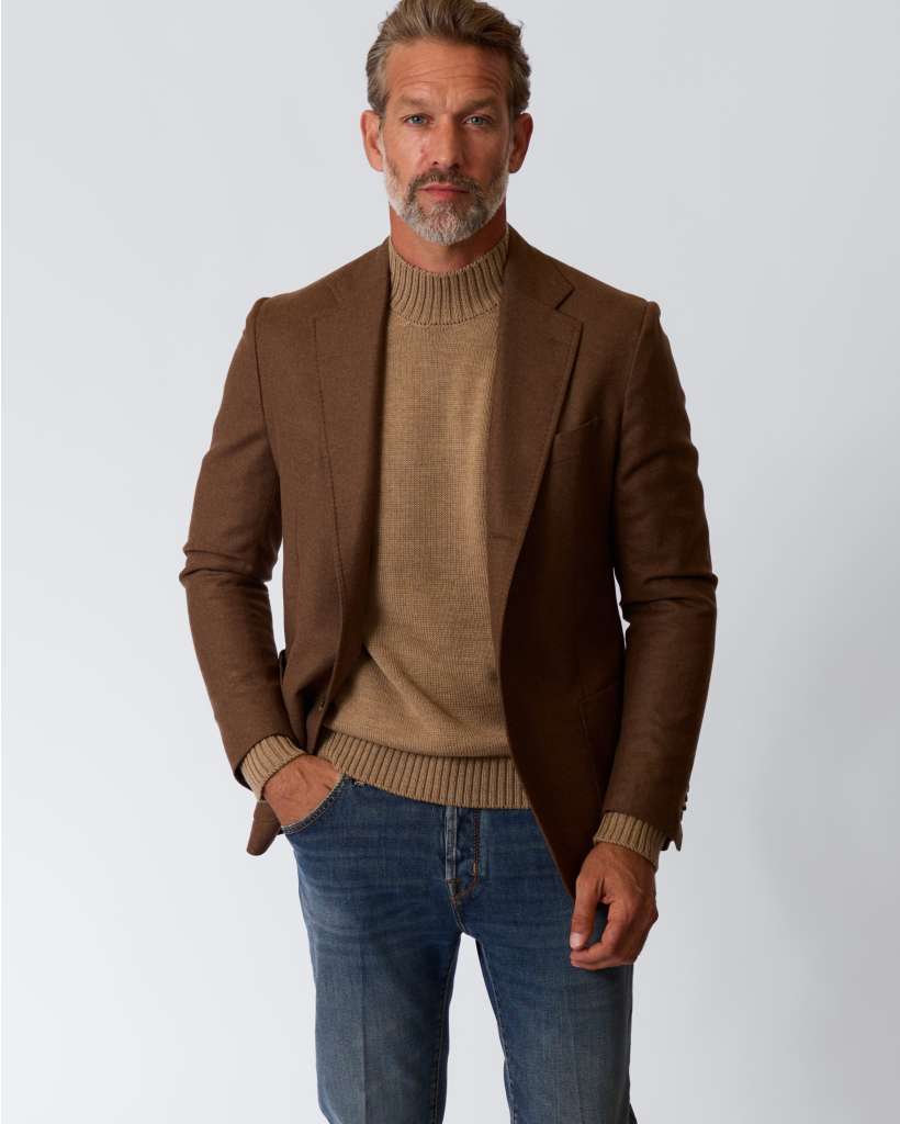 Posillipo Single-Breasted Wool Blazer in Ginger