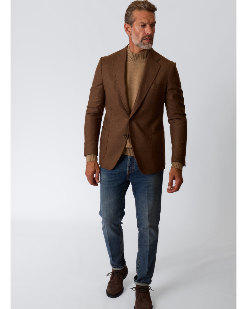 Posillipo Single-Breasted Wool Blazer in Ginger