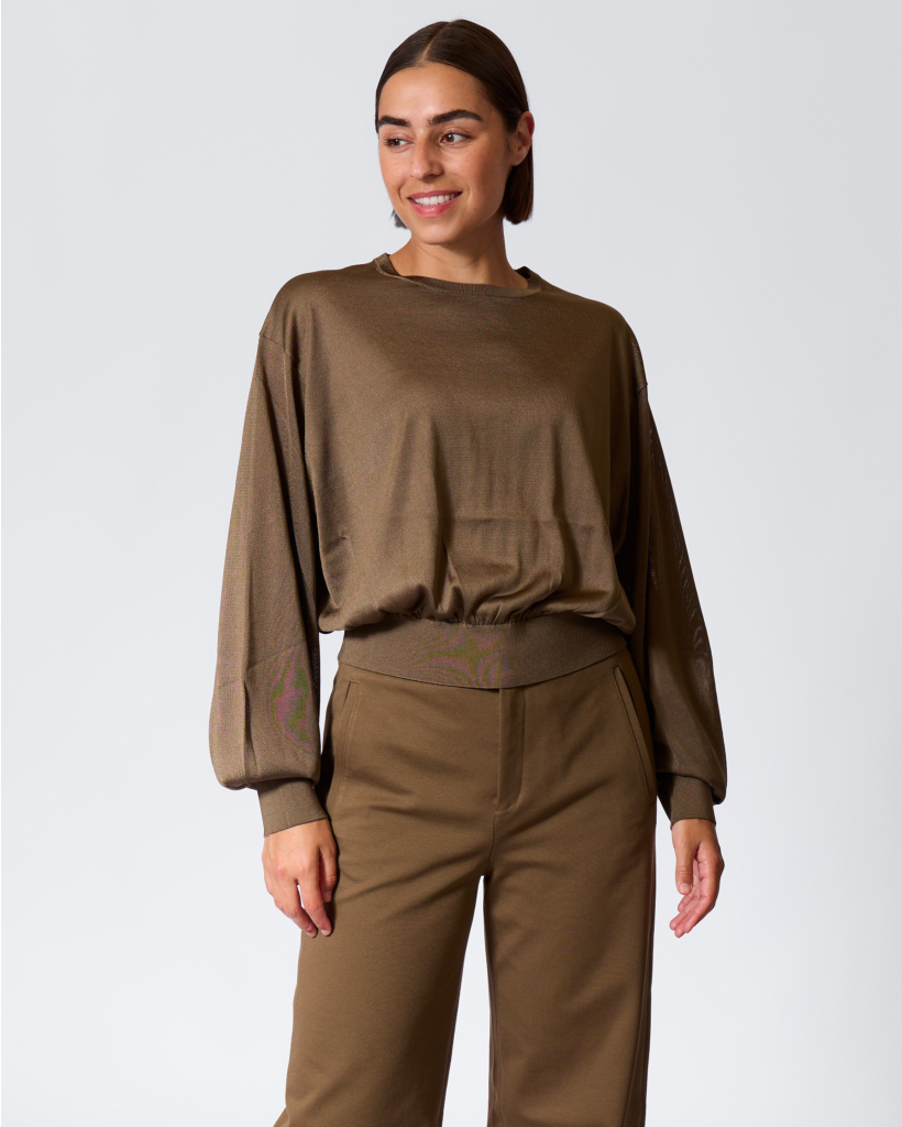 Talomina Sheer Knit Military