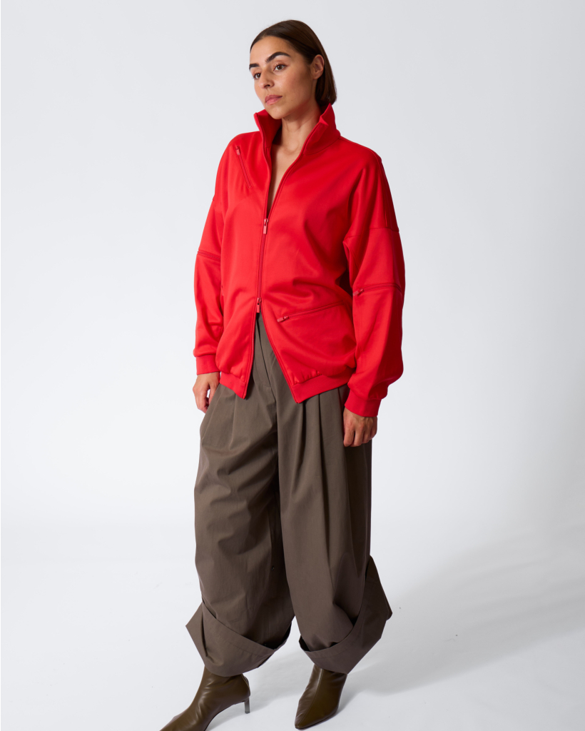 Active Knit Zipper Red