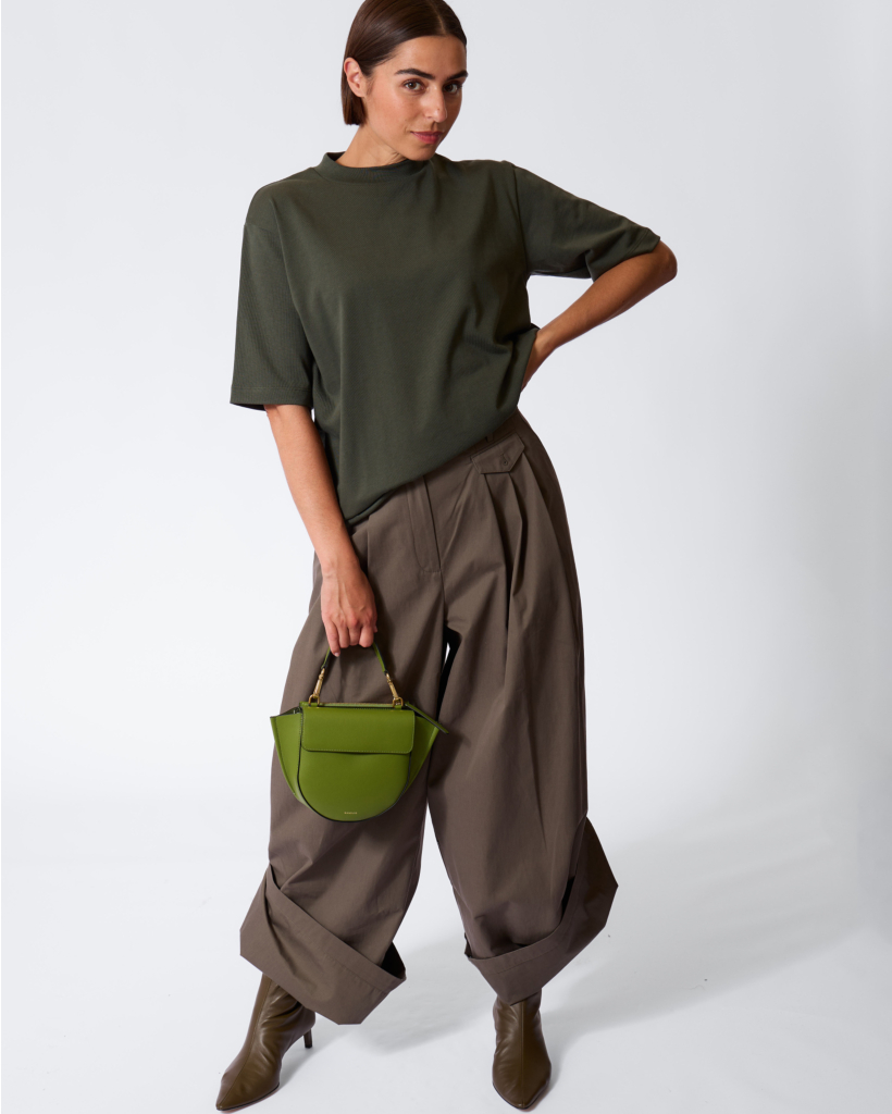 Organic Twill Triple Pleat Pant Dark Stone