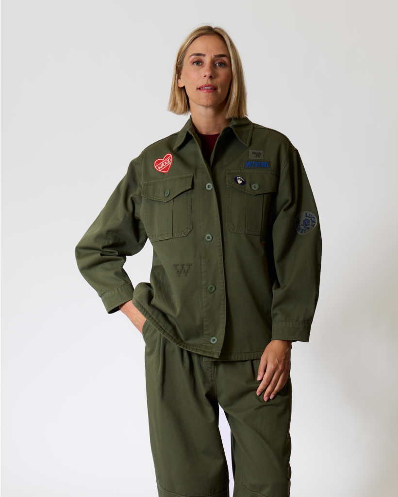 Drazza Cotton Patch Blouse Khaki