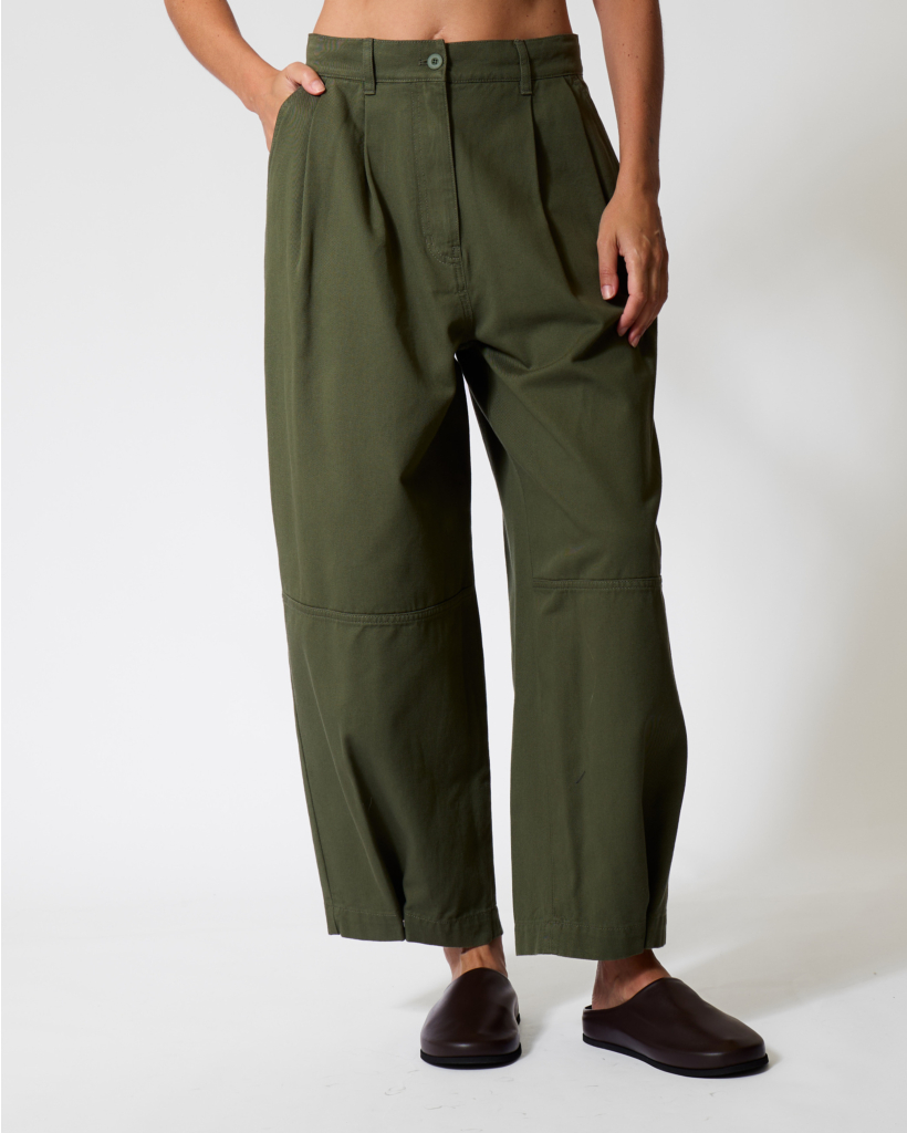 Bacca Washed Cotton Khaki Trousers
