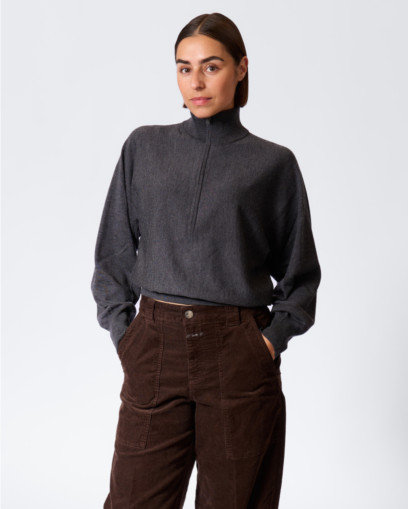 Rickay Half-Zip Knit Anthracite