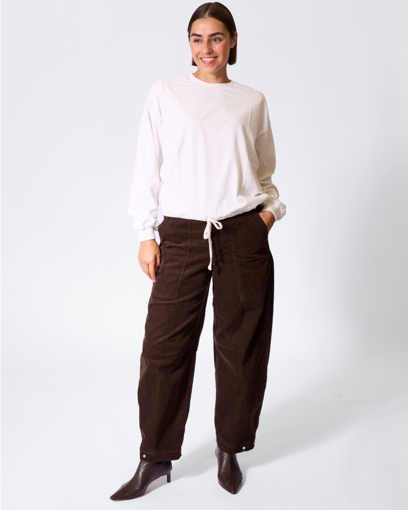 Narcina Heathered Sweater with Drawstring - Off-White