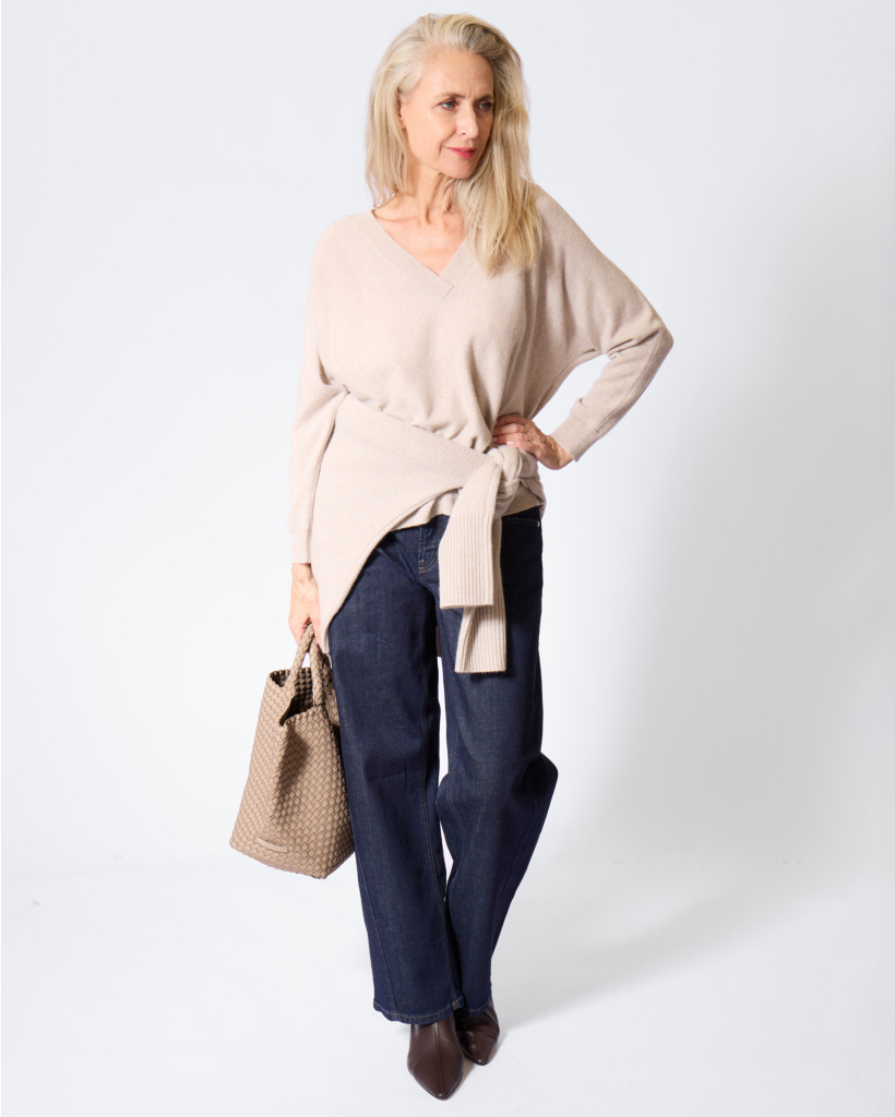 Kenny Cashmere V-neck Sweater Sand