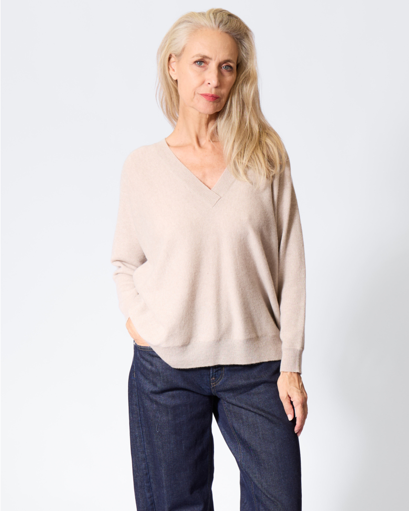 Kenny Cashmere V-neck Sweater Sand