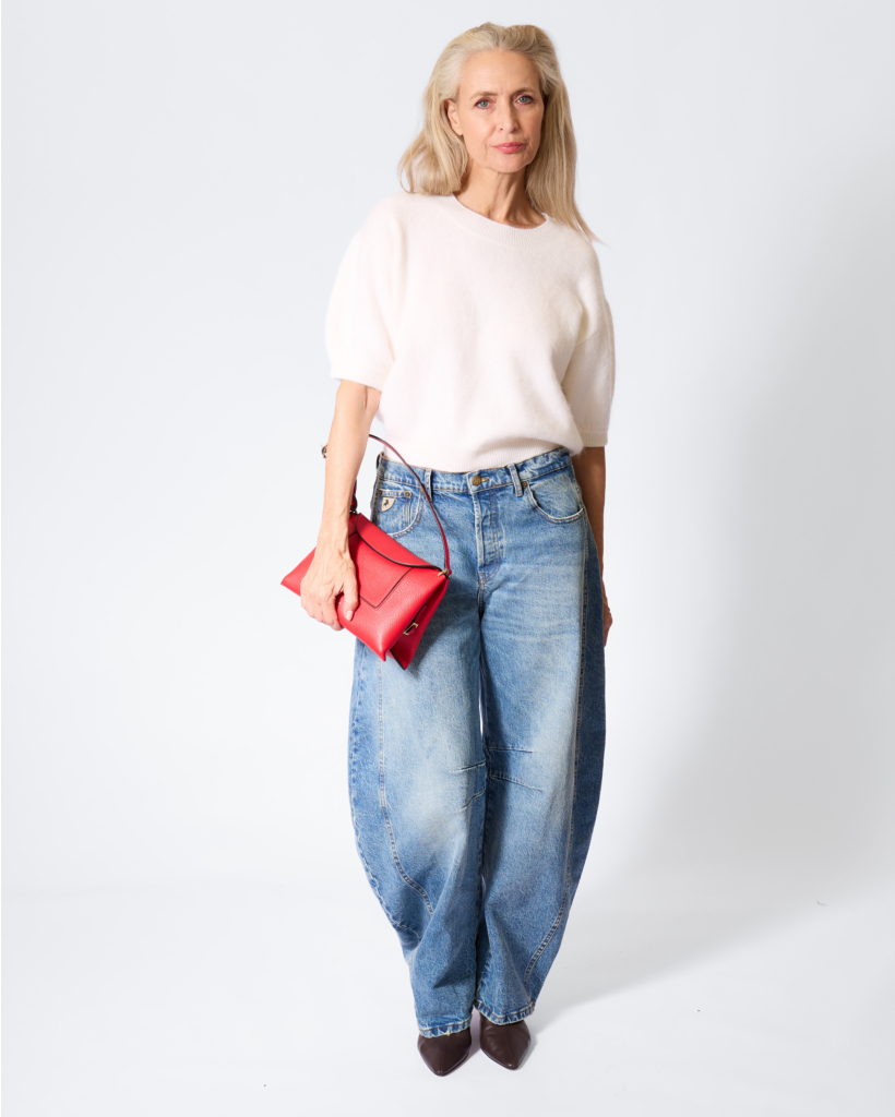 Juniper Cashmere Short-Sleeve Sweater in Cream