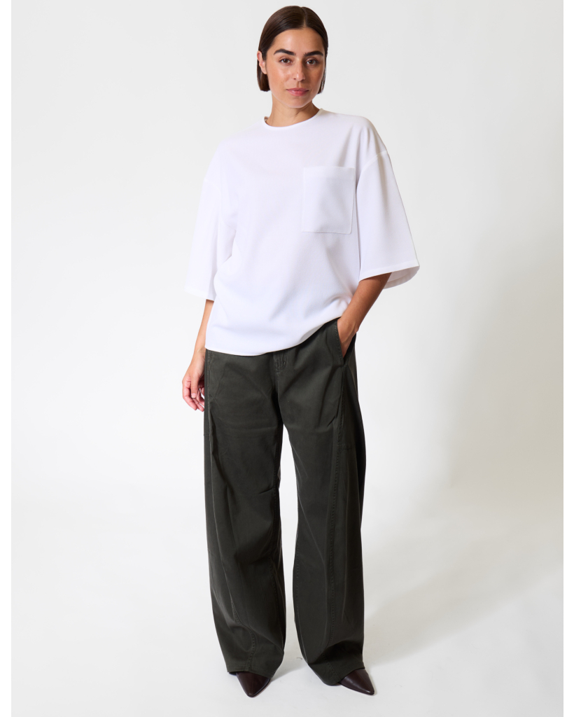 White T-Shirt with Chest Pocket