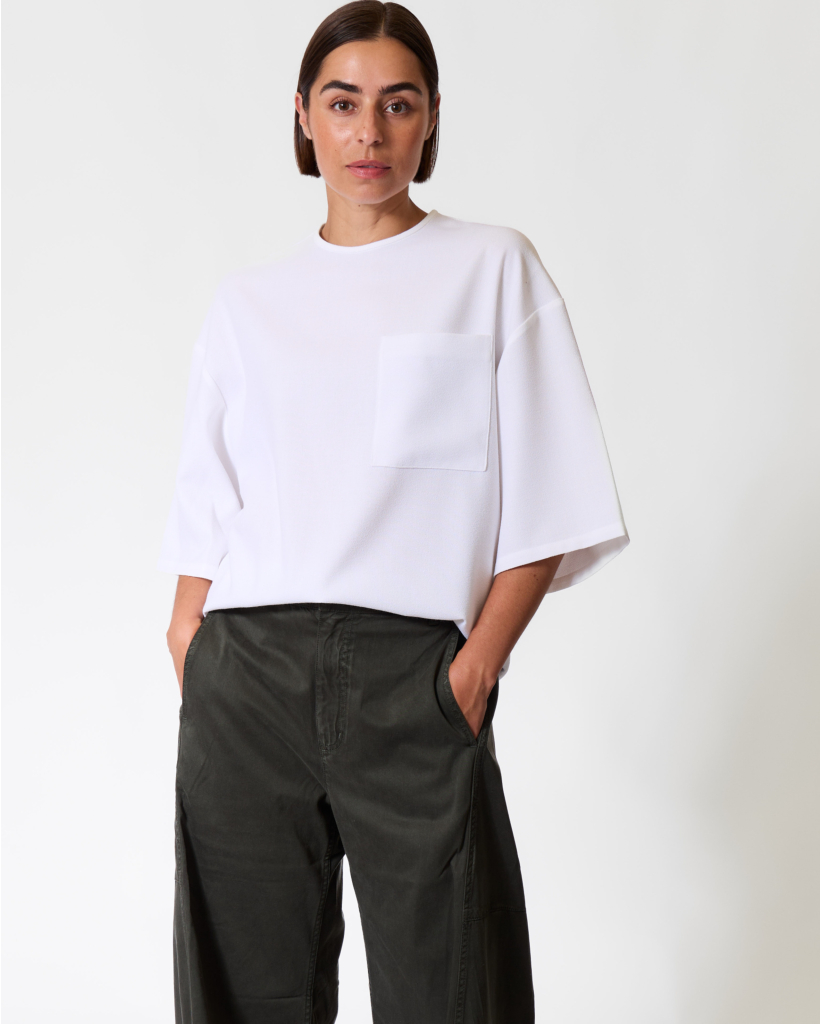 White T-Shirt with Chest Pocket