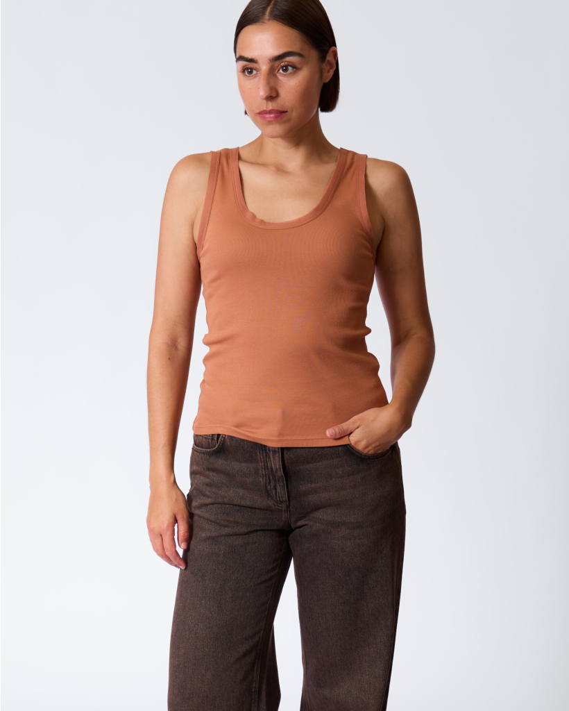 Ribbed Tank Top Brick