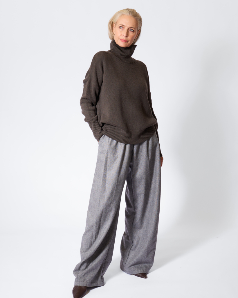 Heidi Cashmere Turtleneck Sweater Dark Fern